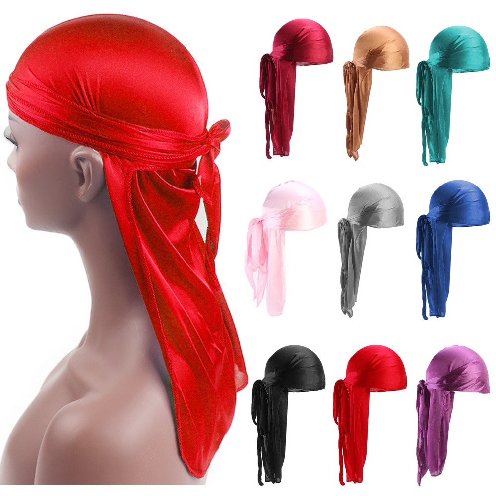 Bandana Doo Rag - Unisex yetişkin saten uzun kuyruk Doo