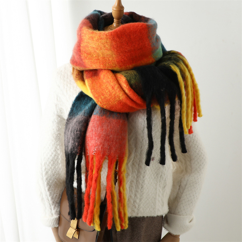Yeni Sonbahar Kış Izgara Desen - Muffler Men Wool incelemesi ve fiyatı